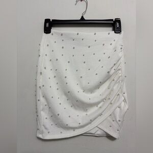 Windsor Ivory Pearl Embellished Mini Skirt Size S (A377)
